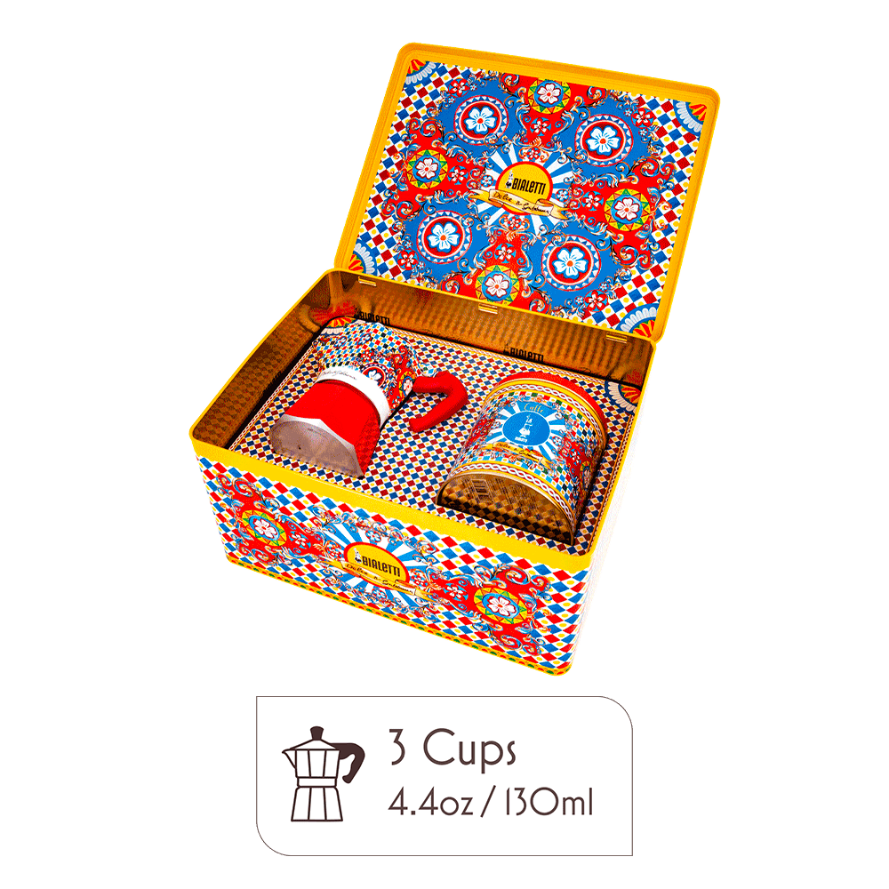 Dolce & Gabbana Moka Pot & Espresso Set Gift Set – Sicilian Cart Design