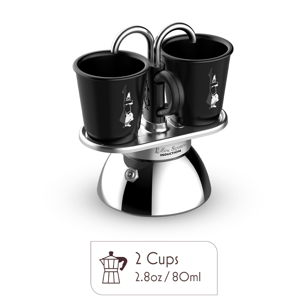 Induction Mini Moka Pot Espresso Gift Set | Italian Coffee Maker with Cups
