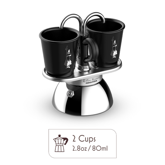 Induction Mini Moka Pot Espresso Gift Set | Italian Coffee Maker with Cups