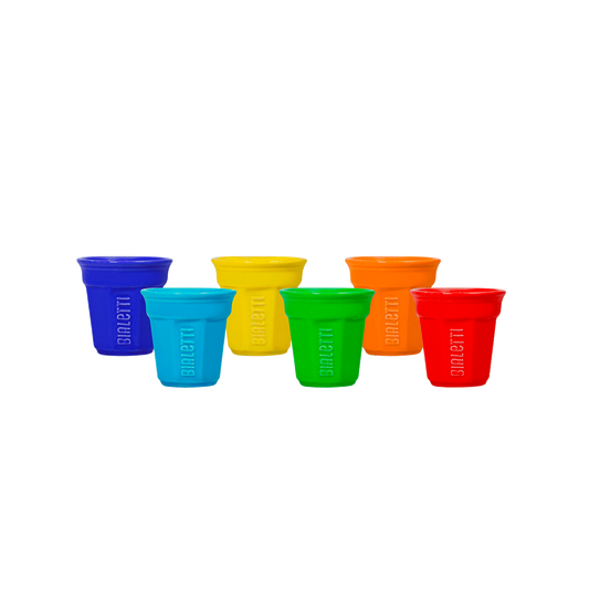 Octagonal Ceramic Espresso Cups – Set of 6 Handleless Porcelain Cups