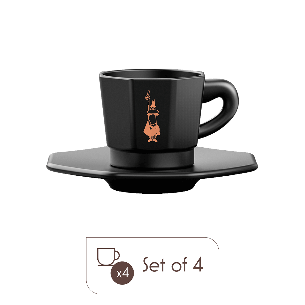 Bialetti Octagonal Porcelain Espresso Cups – Set of 4