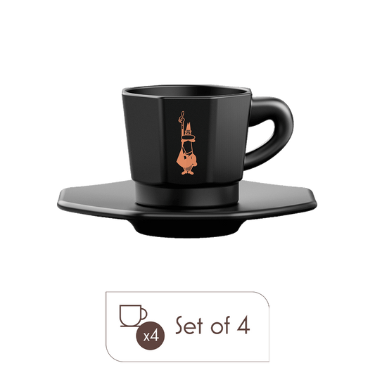 Bialetti Octagonal Porcelain Espresso Cups – Set of 4