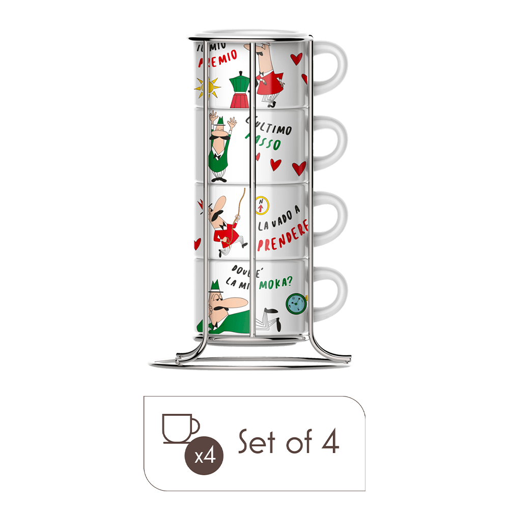 Italia Stackable Percelain Cappuccino Cups Set of 4